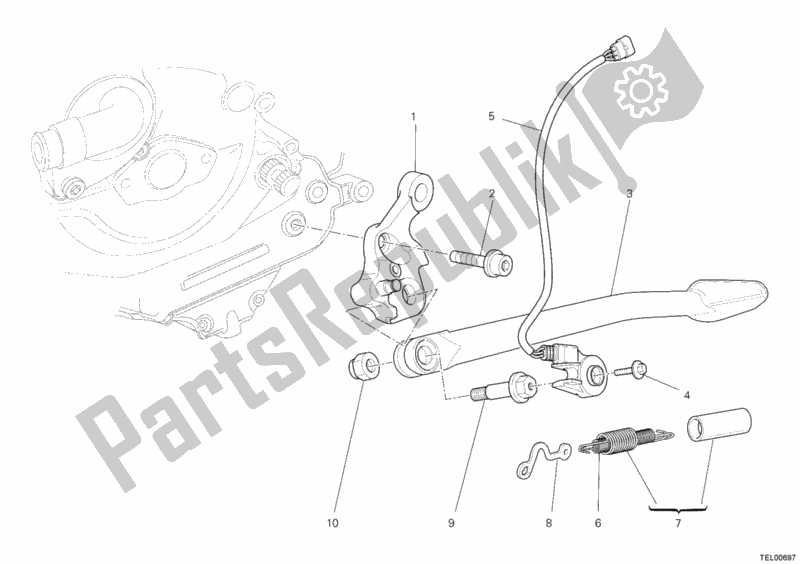 Tutte le parti per il Cavalletto Laterale del Ducati Superbike 848 EVO 2012